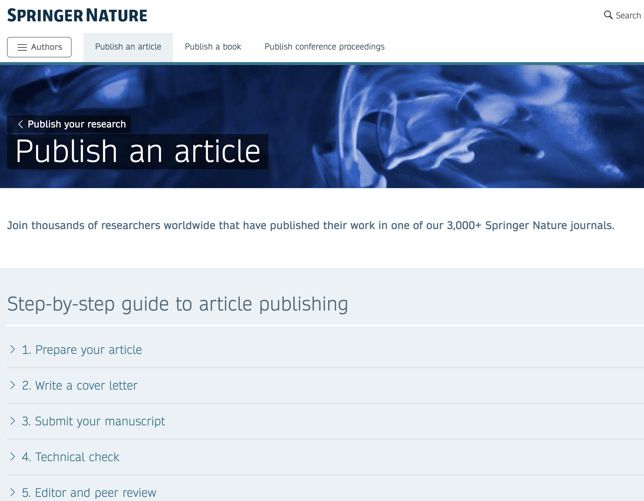 Springer Nature: Publish an article
