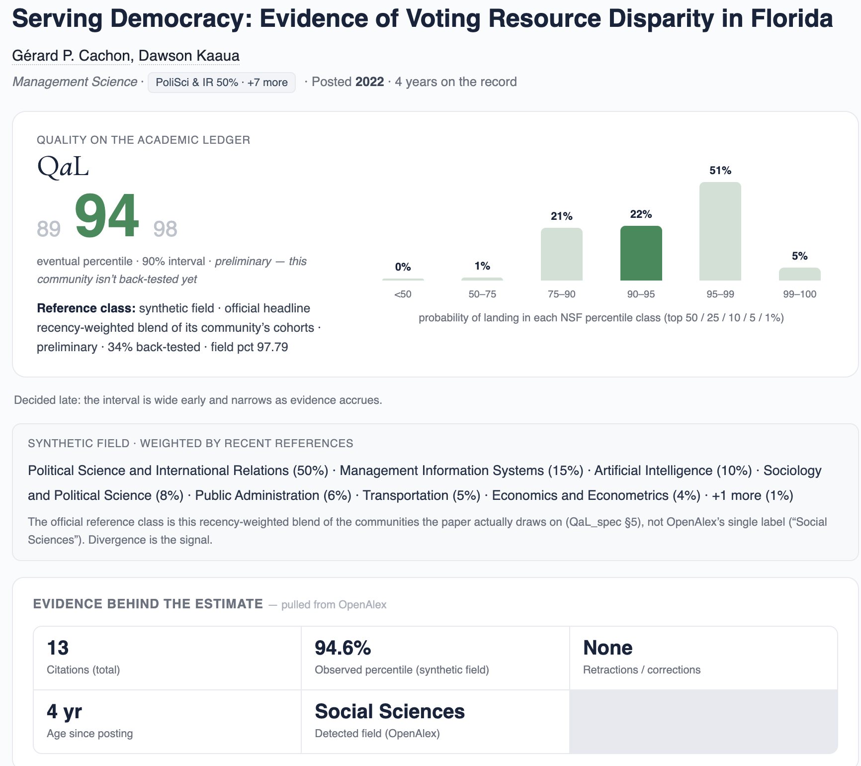 academic Ledger paper page — “Serving Democracy”